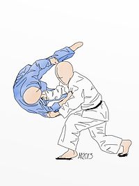 Ilustraĵo de Sumi-otoshi Judo-ĵeto