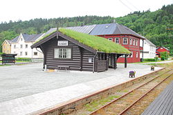 View of the train station in the village