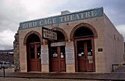The Bird Cage Theatre was built in 1881 and is located at 535 E Allen St. It was combination theater, saloon, gambling parlor and brothel that operated from 1881 to 1889. The theatre was listed in the National Register of Historic Places on October 15, 1966, as part of the Tombstone Historic District, reference #66000171.