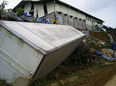 Empresa de mermeladas El Ángel, destruida por el terremoto.