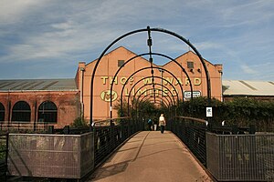 Bailey Bridge, erected in 2006 at the rear of Albion Works, Sheffield The Bailey Bridge (geograph 3669971).jpg