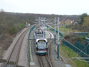 Tram at Butlers Hill stop - geograph.org.uk - 661623.jpg