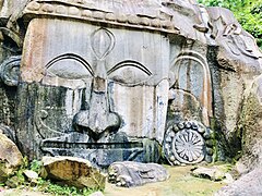 Rock-cut sculpture of Shiva at Unakoti