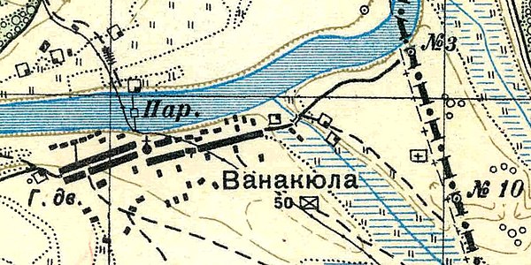 План деревни Ванакюля. 1938 год