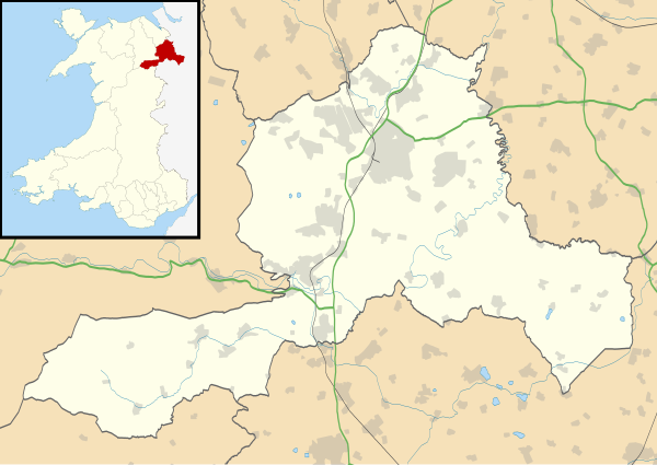 Mapa konturowa Wrexham