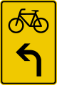 Zeichen 442-13 Radverkehr – linksweisend; bisher Zeichen 442-10