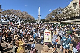 Manifestation lors de la campagne référendaire australienne.