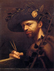 Giovanni Paolo Lomazzo, Self-Portrait in the Costume of the Abbot of the Accademia della Val di Blenio (1568), Pinacoteca di Brera, Milan 5.zavargna.JPG