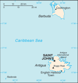 Vị trí của St. John's in Antigua and Barbuda