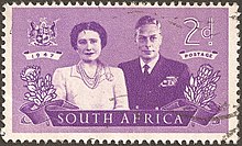 Stamp commemorating the 1947 royal visit AfSud stamp eng royal couple 1947.jpg