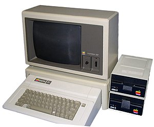 A snap-shot of a typical Apple IIe computer se...