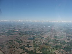 Aerial view of Kenton from the southwest