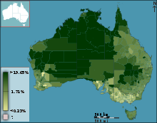 Indigenous Australians as a percentage of the population, 2011