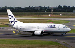 Un Boeing 737-300 della Aegean Airlines