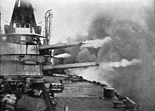 The Brazilian Minas Geraes class kindled an Argentine-Brazilian-Chilean naval arms race. Brazilian battleship Minas Geraes firing a broadside.jpg