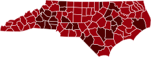 COVID-19 Prevalence in North Carolina by county.svg