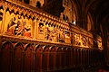 Detalle de la sillería de la catedral de Notre-Dame en París, Francia.