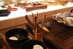 Chinese tea utensils for the tea ceremony.