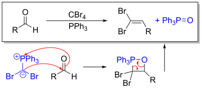 Step 2 in the Corey-Fuchs reaction, doing the Wittig to make the dibromoalkene