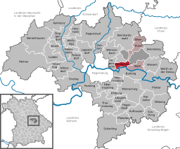 Läget för Donaustauf i Landkreis Regensburg
