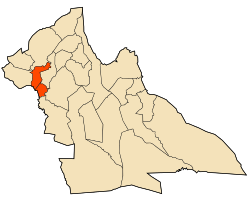 Map of Laghouat Province highlighting Brida District
