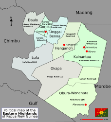 Distretto di Kainantu – Mappa