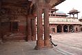 Hindu architectural design on the pillars of the temple inside Jodha Bai Mahal