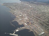 Vue aérienne de la ville québécoise de Sept-Îles