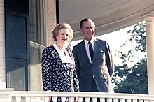 Margaret Thatcher and Vice President George H. W. Bush in Washington, D.C., in July 1987 George H. W. Bush and Margaret Thatcher.jpg