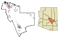 Location of East Verde Estates in Gila County, Arizona.