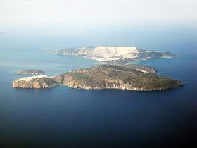 Vue aérienne de l'île en 2012.