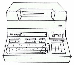 Drawing HP 9830 desktop computer