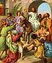 English: Jesus entering Jerusalem on a donkey