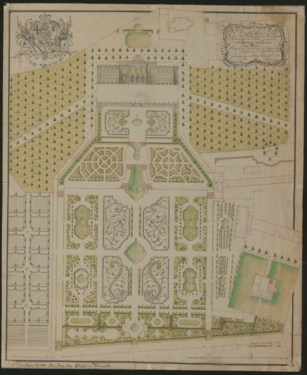 The 1768 proposal by Jean Vilmart for a new summer retreat on plan of the palace with its French formal garden