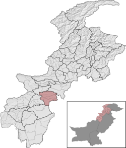 Karak District (red) in Khyber Pakhtunkhwa