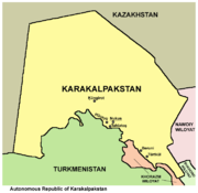 Kaart van Karakalpakië
