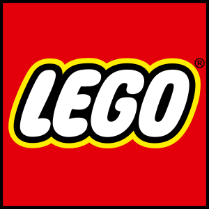 The logo for Lego, and the Lego group.