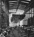 USS Saipan being launched at New York Shipbuilding Corporation on 8 July 1945.