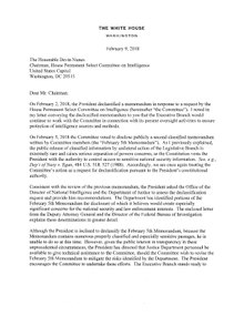 The White House declines to publish the Democratic rebuttal to the Nunes memo. Letters-From-White-House-Counsel-and-DOJ.pdf