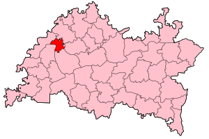 Kazan'nın Tatarstan'daki konumu (kırmızı)