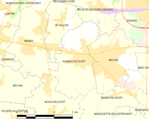 Poziția localității Auberchicourt