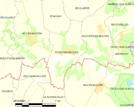 Mapa obce Rosoy-en-Multien