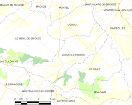 Mapa obce Lonlay-le-Tesson