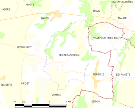 Mapa obce Sedze-Maubecq