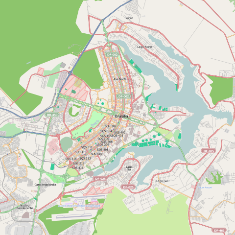 Brasilia By OpenStreetMap (http://www.openstreetmap.org/) [CC-BY-3.0 (http://creativecommons.org/licenses/by/3.0)], via Wikimedia Commons