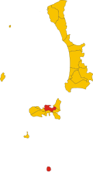 Posizione del comune di Portoferraio all'interno della provincia di Livorno