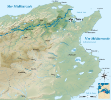 Map of the northern part of present-day Tunisia