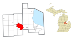 密德蘭在貝郡(右)和密德蘭郡(左)的位置