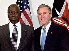 Daniel arap Moi, Kenya's second President, and George W. Bush, 2001 Moi and Bush.jpg