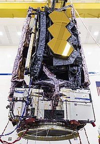 The assembled telescope following environmental testing NASA's James Webb Space Telescope Completes Environmental Testing (50427670958) (cropped).jpg